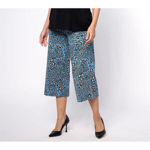 Turbie Twist Women's Plus Sz Shorts 2X Printed Cotton Modal Culotte Blue A650022